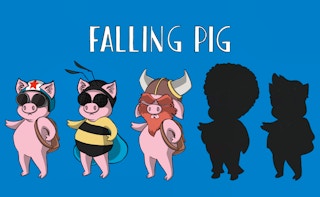 Image Falling Pig